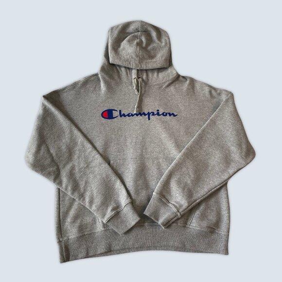 Champion Grey Pullover Hoodie Sz L - Picture 1 of 8